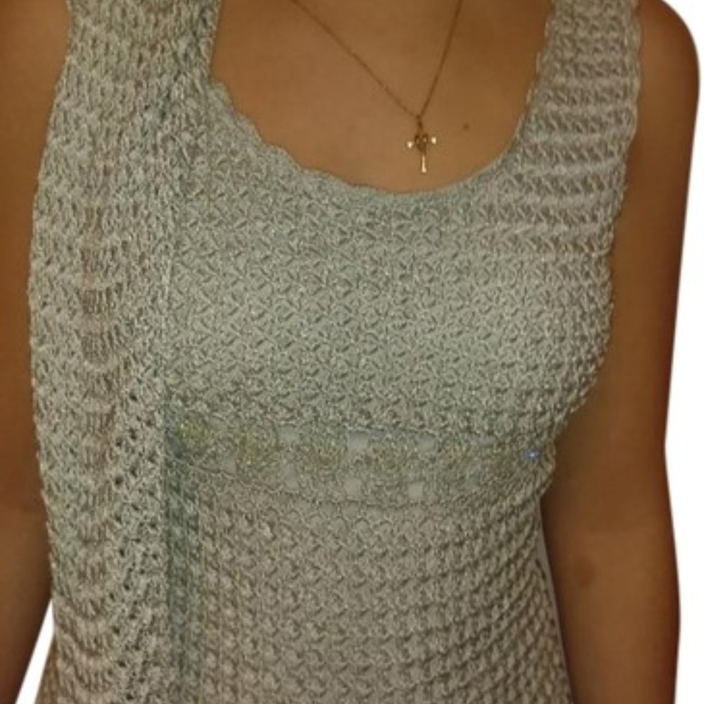 Cache blue blouse with scarf